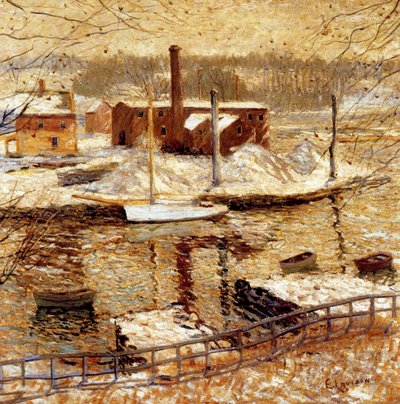 River Scene in Winter, c.1899 by Ernest Lawson